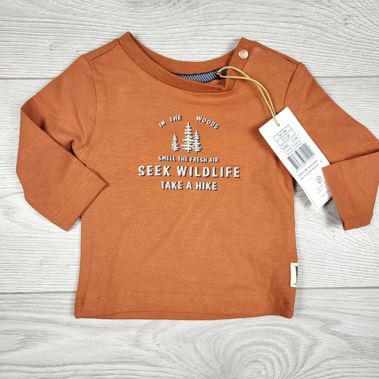 NEW - Noppies orange organic cotton top. Size 0-1 month