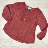 Old Navy burgundy floral print top. Size 12-18 months