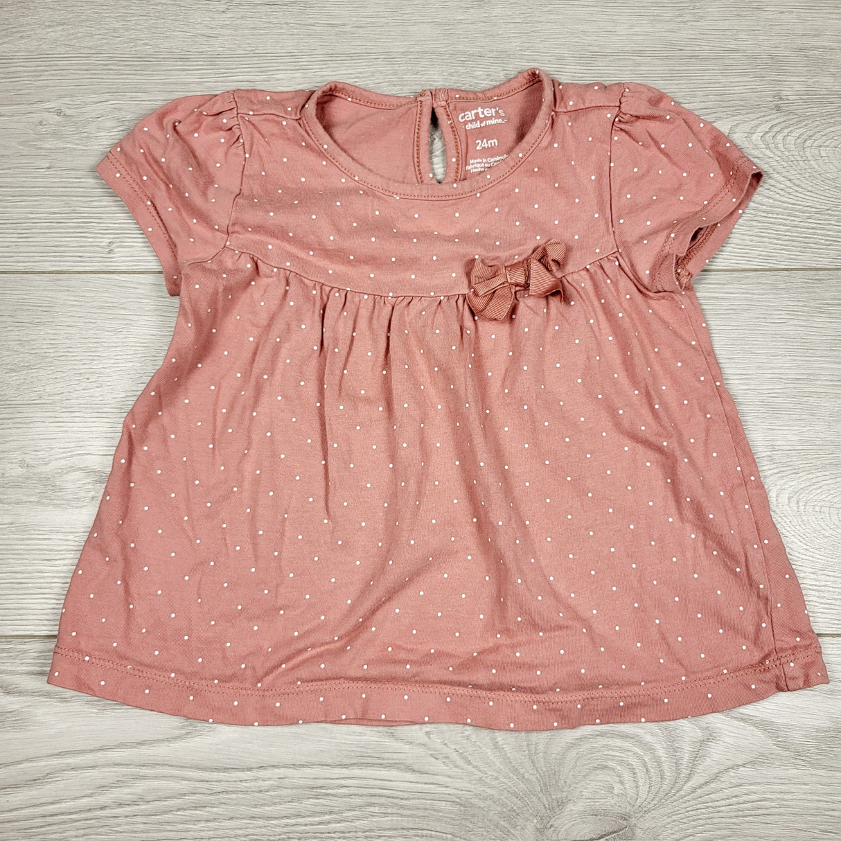 Child of Mine pink polka dot top. Size 24 months