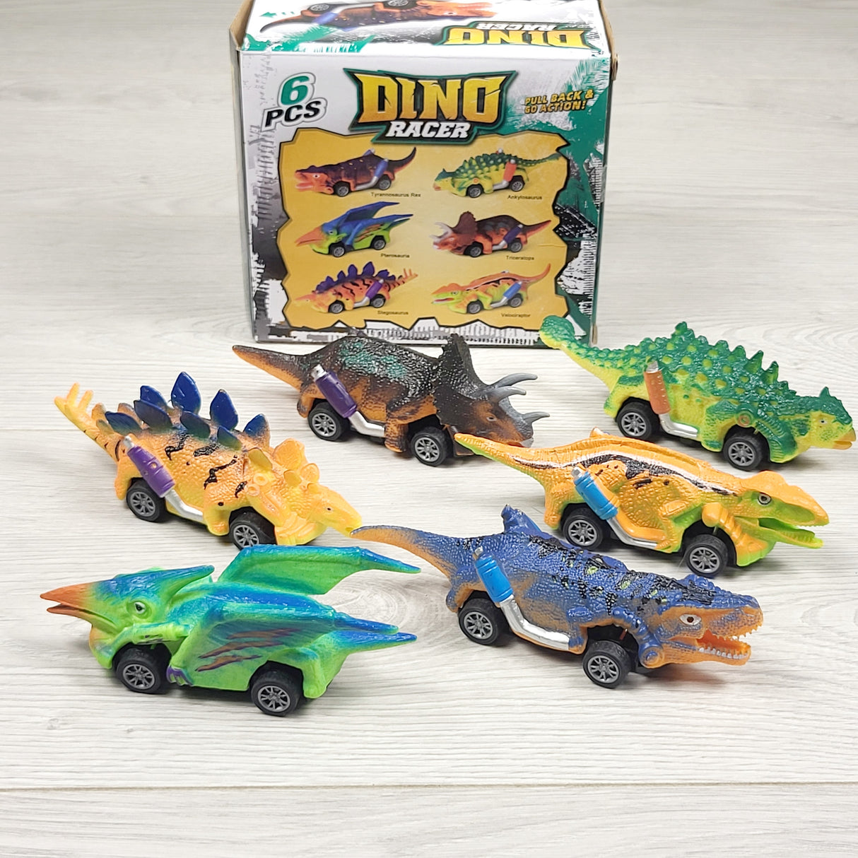 Dino-Racers 6 pack of pullback cars