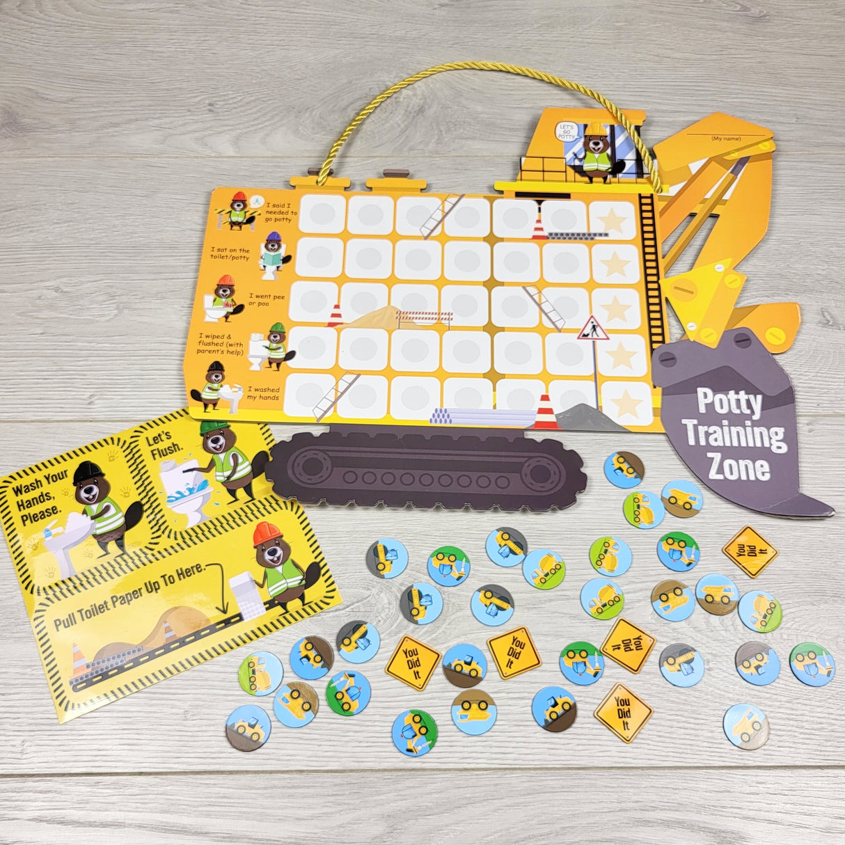 Construction themed potty training chart