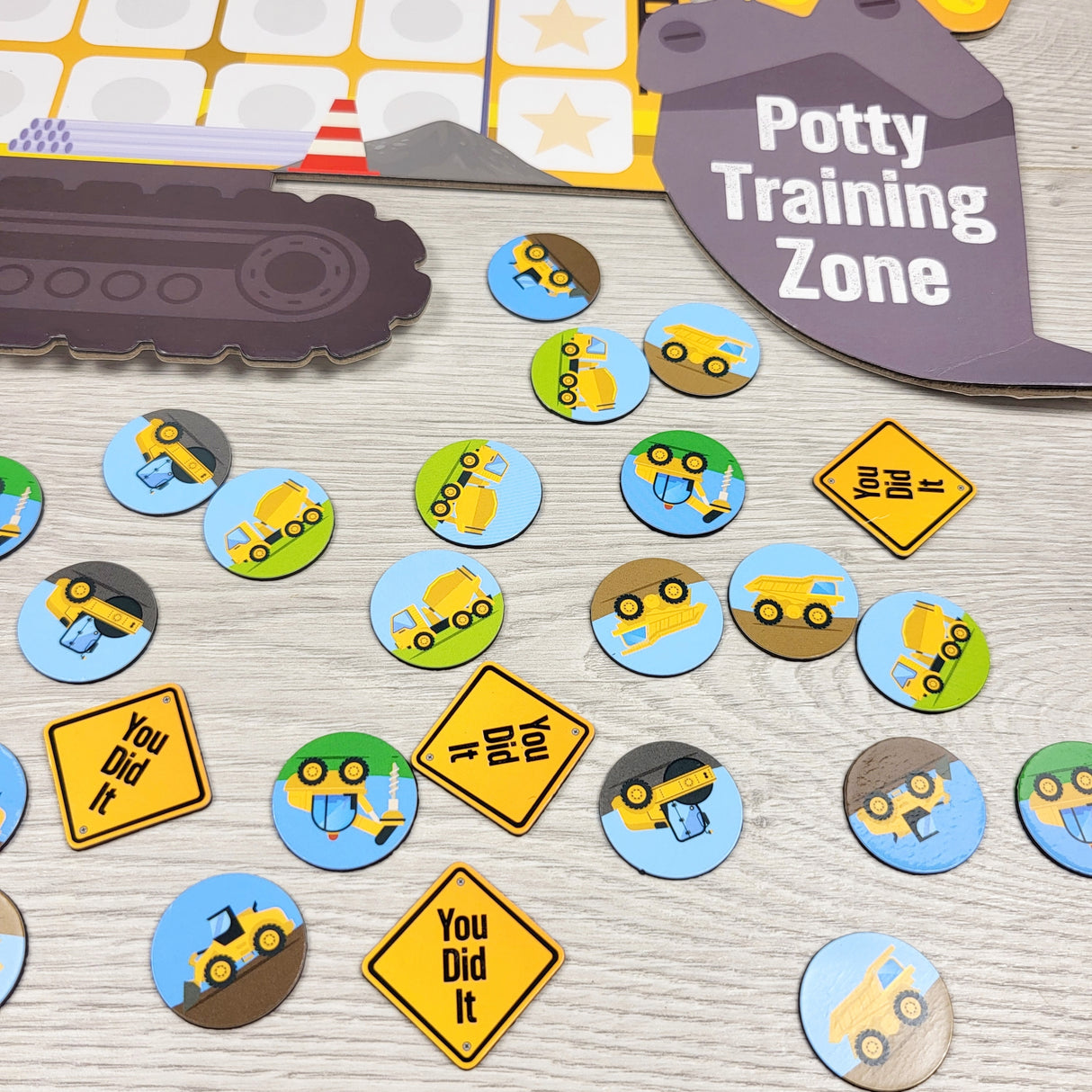 Construction themed potty training chart