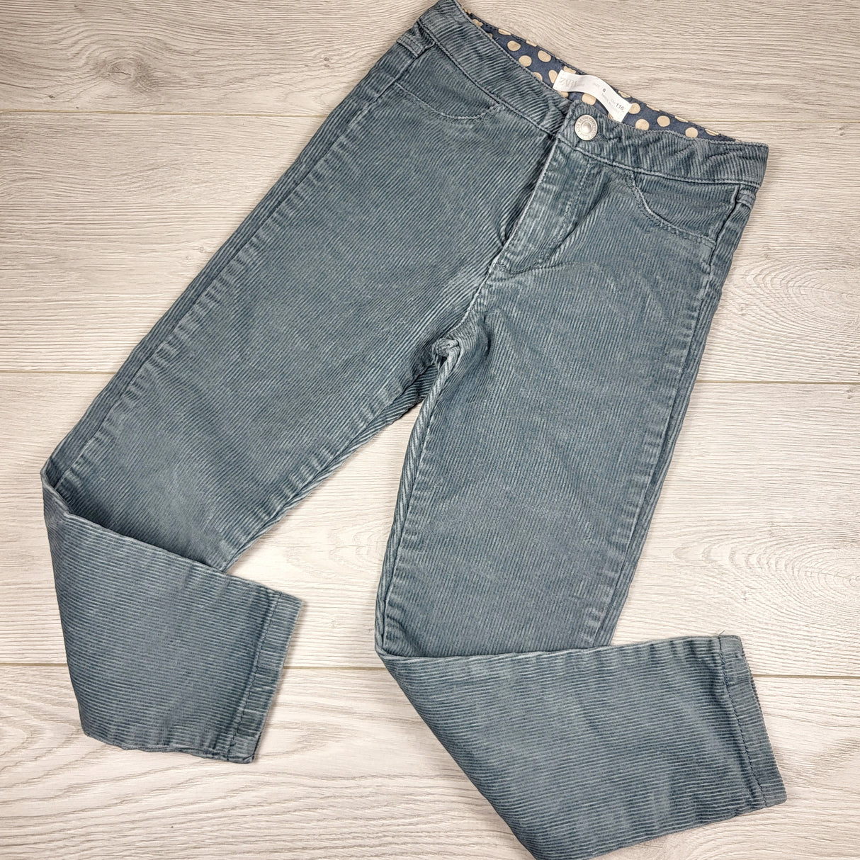 Zara blue-grey corduroy pants. Size 6