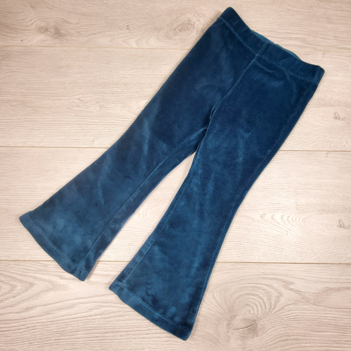 Teal velour flare pants. Size 2T