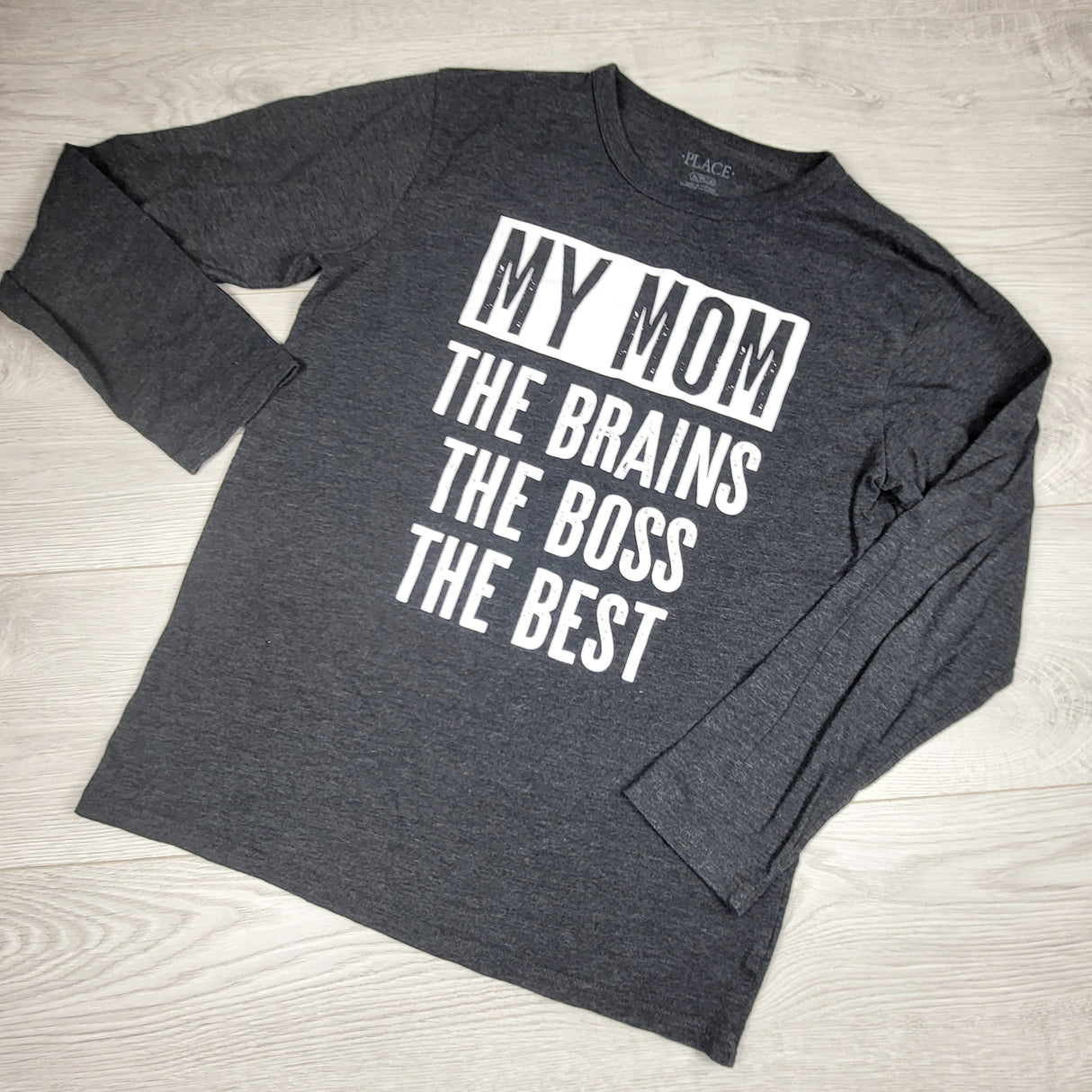 Children's Place grey "Mom" shirt. Size 16