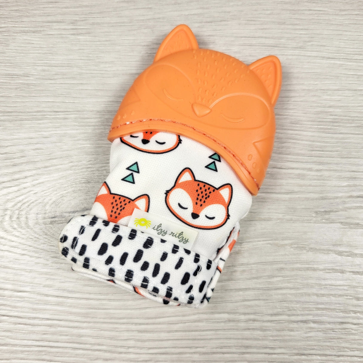 Itzy Ritzy fox teething mitt