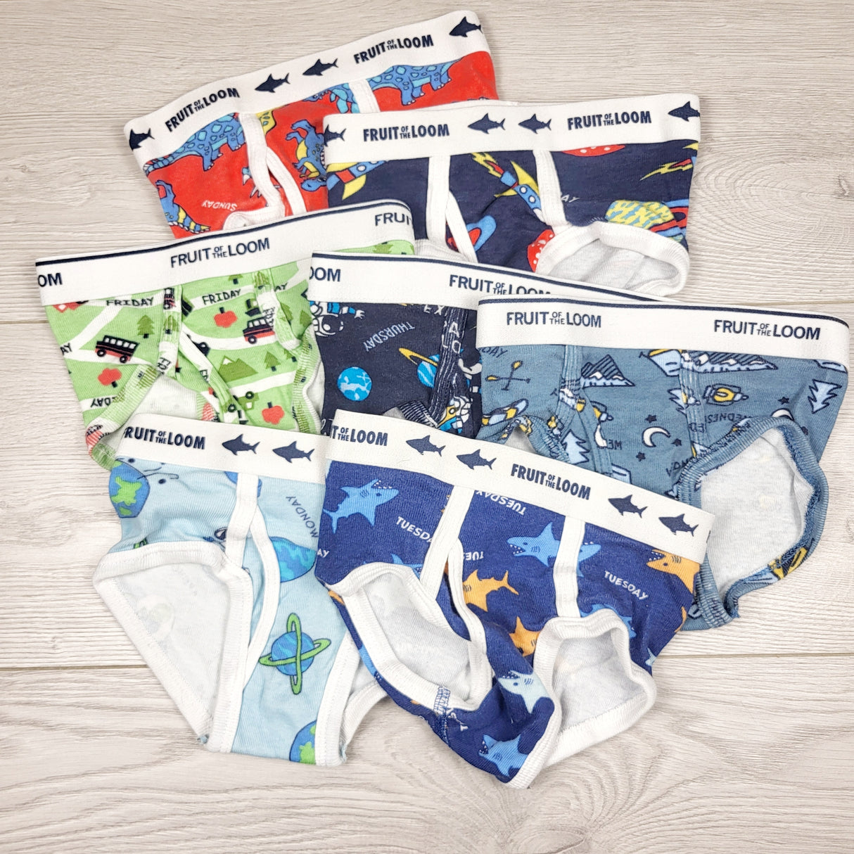 Fruit of the Loom 7pc underwear. Size 2/3T