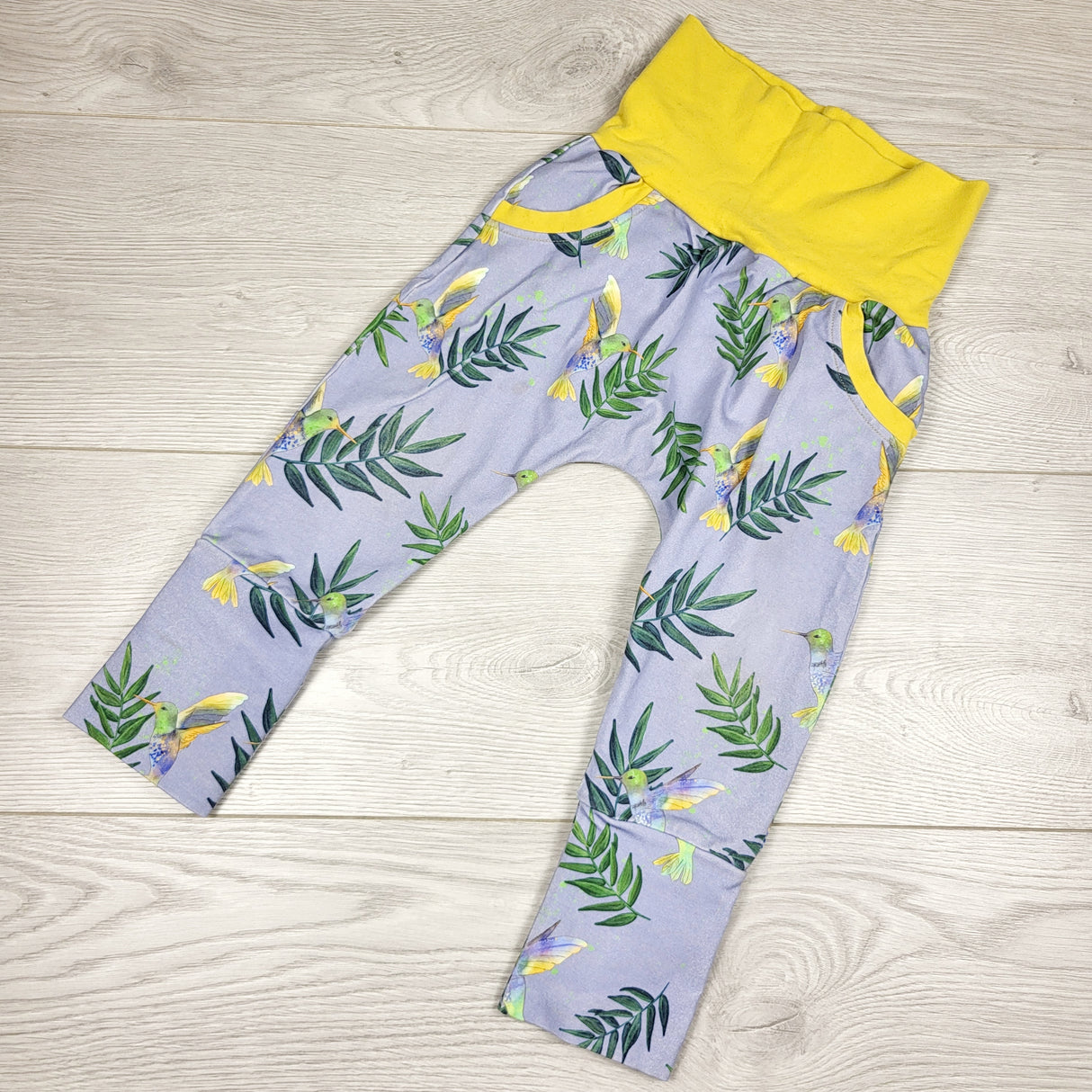 Kyledou handmade hummingbird pants. Size 3-12 months