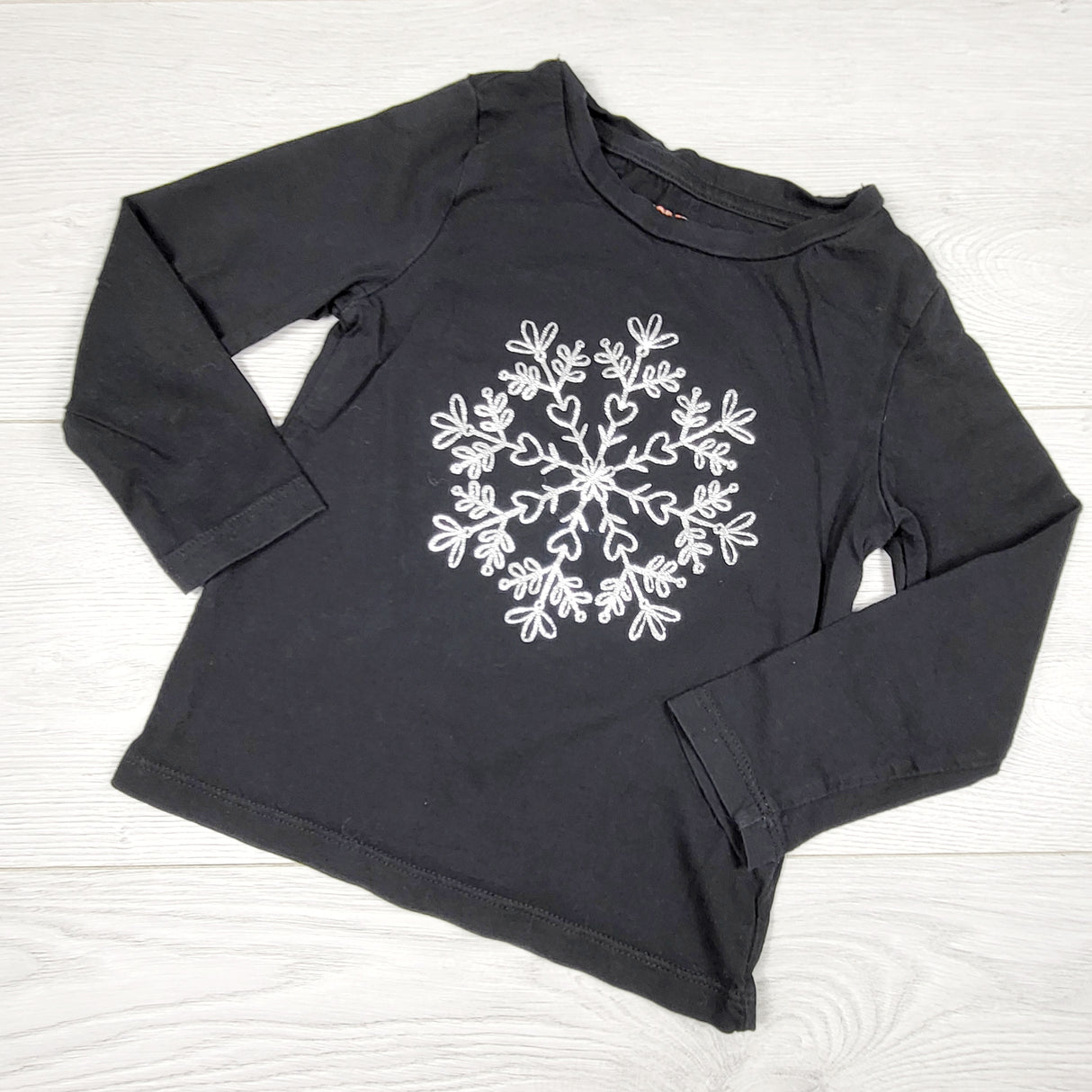 Joe black top with glitter snowflake. Size 3T