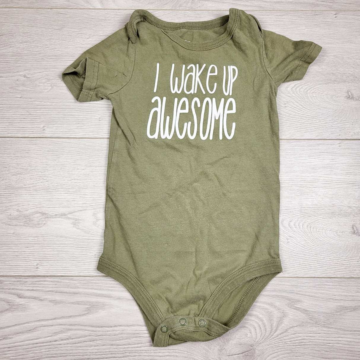 George green "I Wake Up Awesome" bodysuit. Size 18-24 months