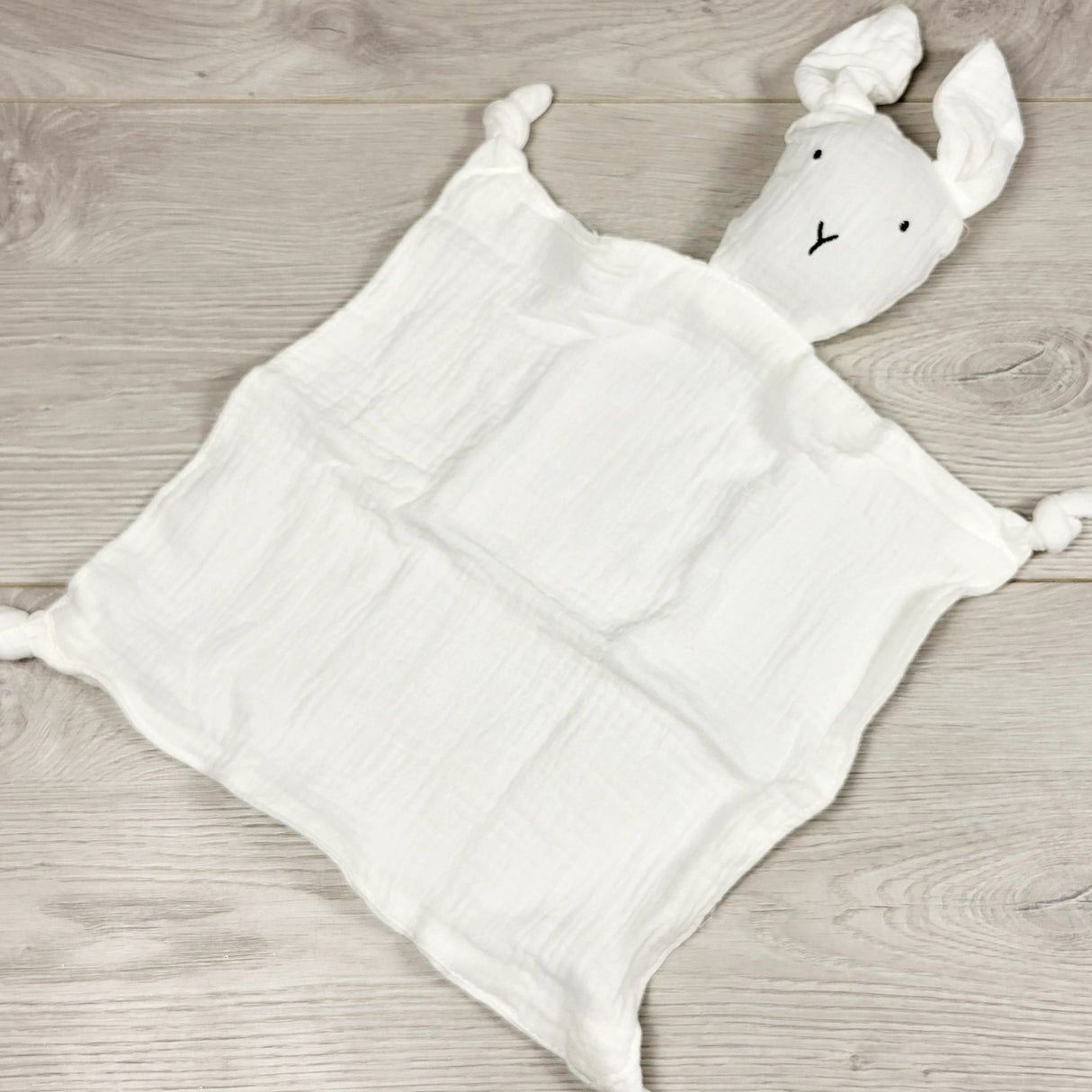 NEW - White muslin bunny lovey