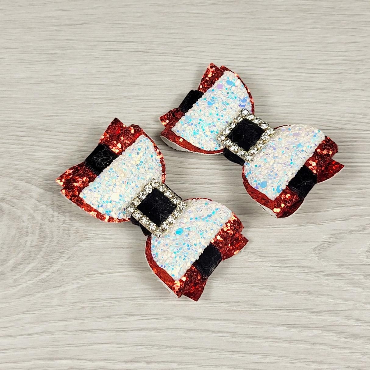 Christmas glitter bow clips
