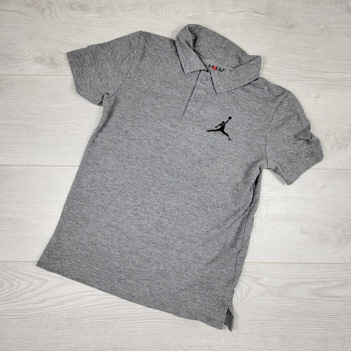 Jordan grey polo shirt. Size 8-10 Years