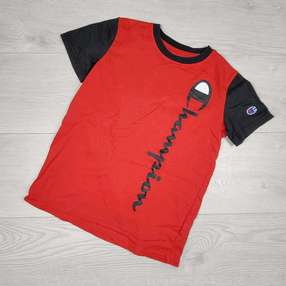 Champion red and black t-shirt. Size small