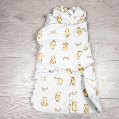 Halo x Disney Baby fleece Winnie the Pooh swaddle sleep sack. Size 0-3 months