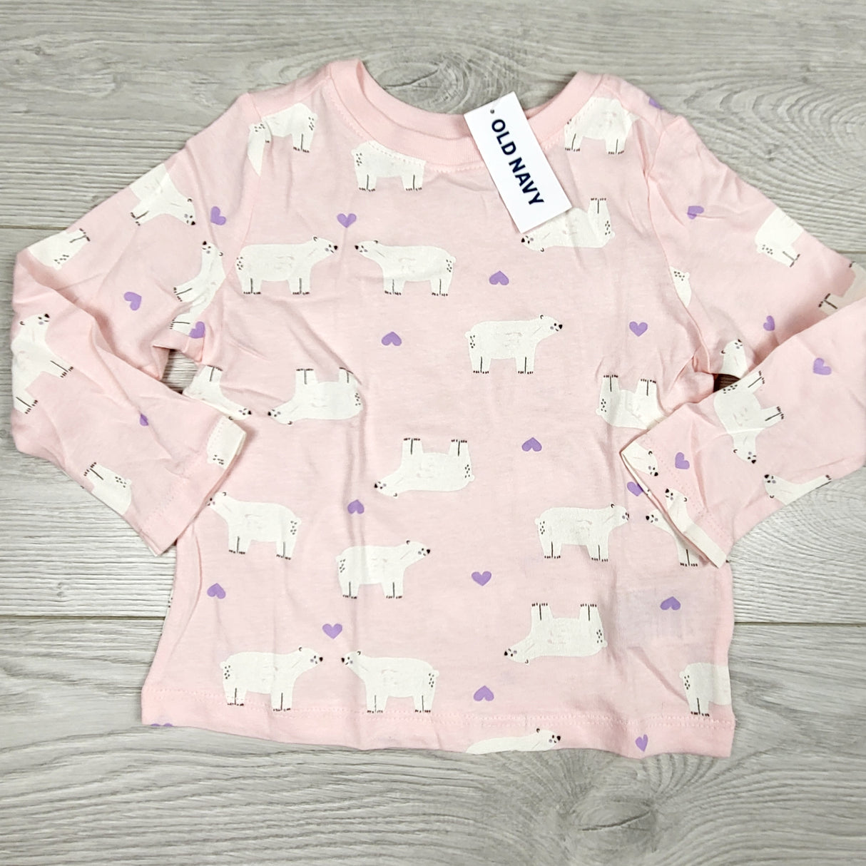 NEW - Old Navy pink top with polar bears. Size 18-24 months