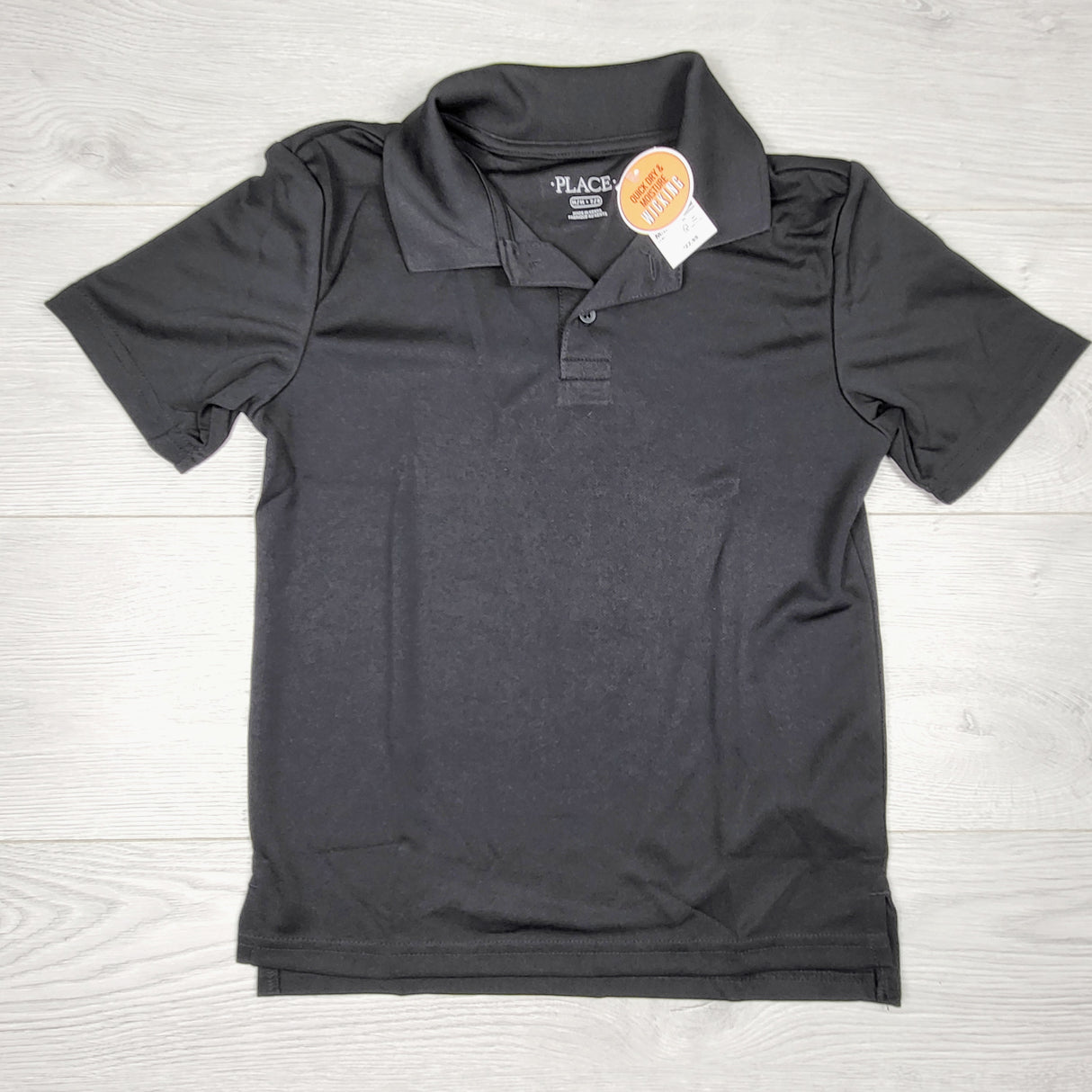 NEW - Children's Place black active polo shirt. Size 7/8