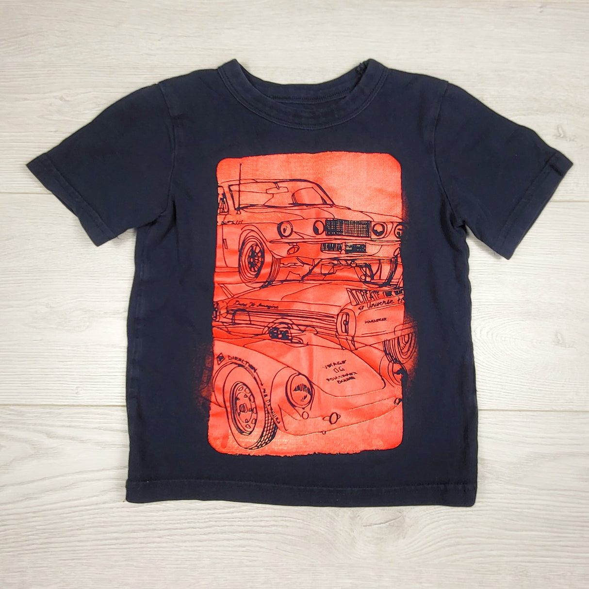 Joe navy t-shirt with cars. Size 4T