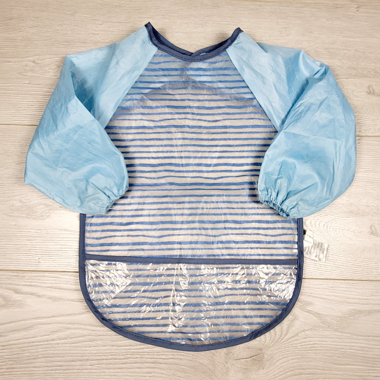 Blue striped long sleeved bib