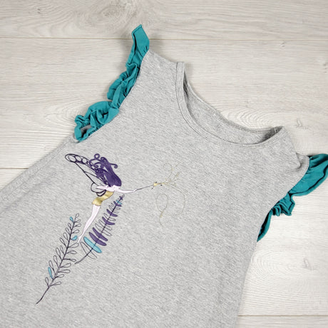 Peekaboo Beans grey dress with fairy. Size 7