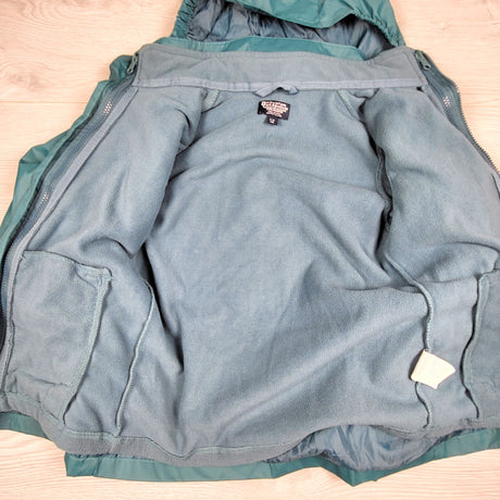 Mountain Warehouse teal zippered hooded waterproof coat with zip out fleece lining. Size 9/10