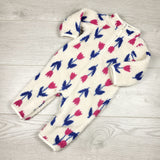 Carters sherpa jumpsuit with tulips. Size 6 months