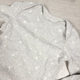 Rise Little Earthling grey knotted sleep gown with stars. Size 6-9 months
