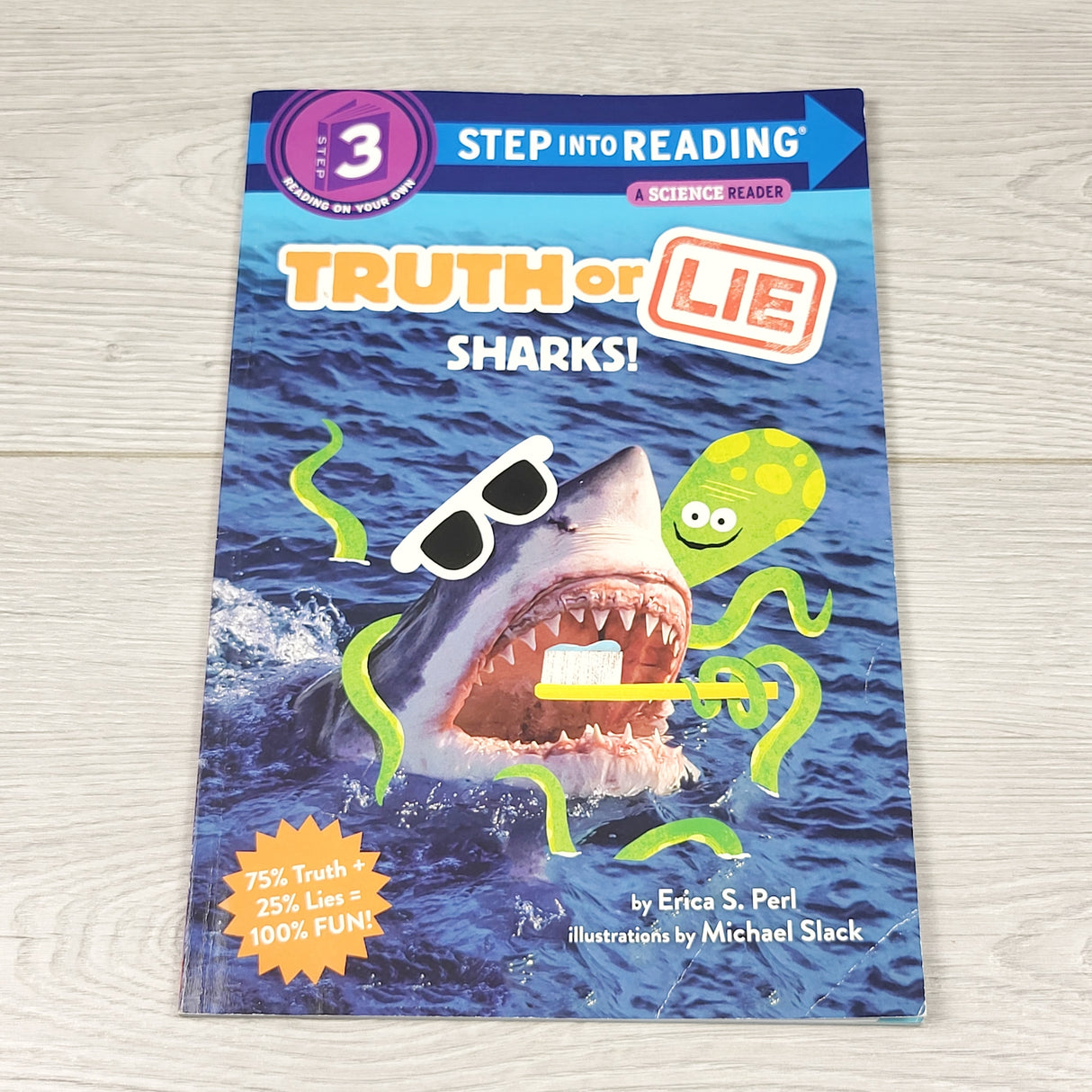 Truth or Lie: Sharks! Soft cover early reader book