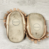 Minimoc rose gold leather soft soled shoes. Infant size 2