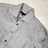 Andrew Fezza grey checked button down shirt. Size 7