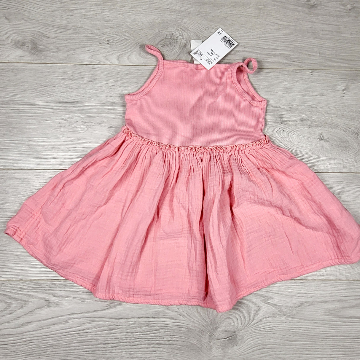 NEW - H and M pink sleeveless cotton dress. Size 18 months
