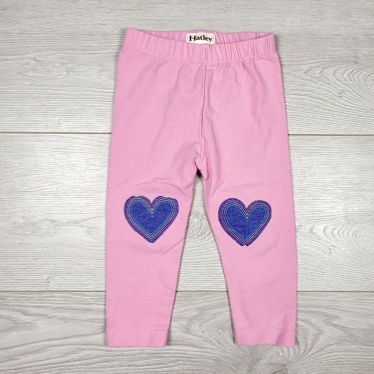 Hatley pink leggings with hearts. Size 12-18 months