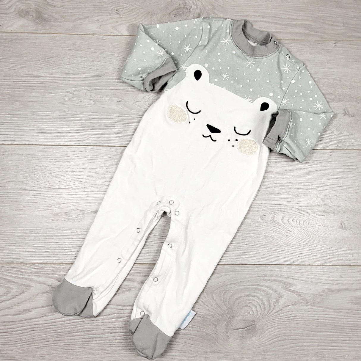 Indigo Baby romper with polar bear. 3-6 months