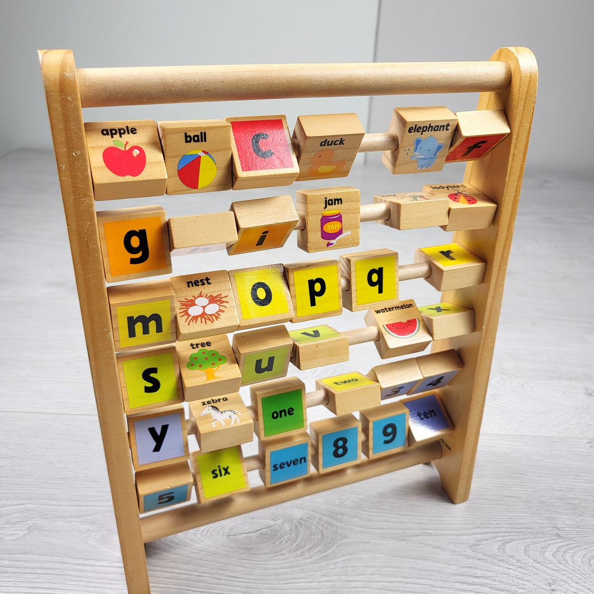 Wooden alphabet abacus toy (sorry, no shipping)