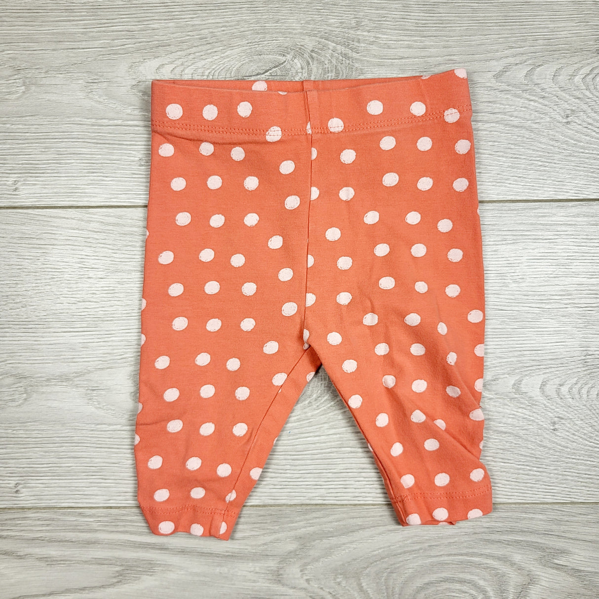 Joe coral polka dot leggings. Size 3-6 months