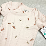 NEW - Carters pink ribbed 2pc set with dragonflies. Size 3 months