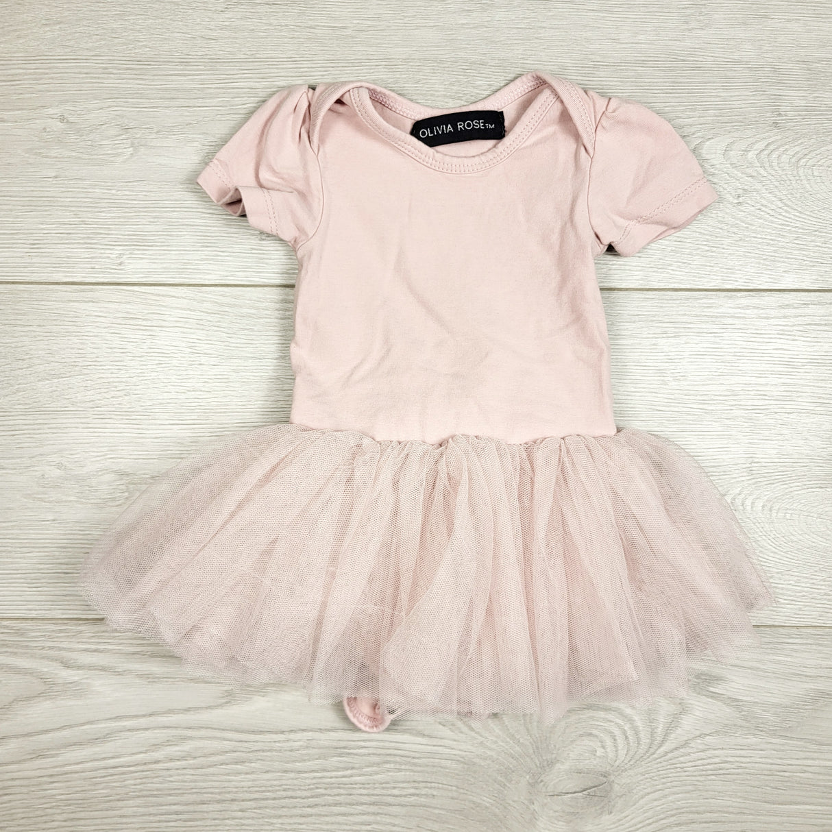 Olivia Rose pink tutu bodysuit dress. Size 3-6 months
