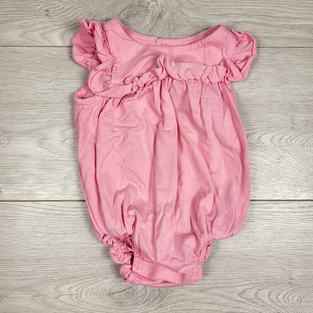 Gap pink bubble romper with ruffle. Size 3-6 months