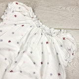 Aden + Anais white muslin cotton romper with butterflies. Size 0-3 months