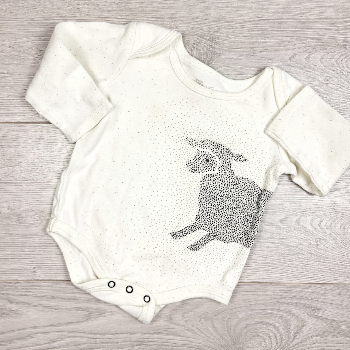 Petit Pehr cream colour bodysuit with lamb. Size 6-12 months
