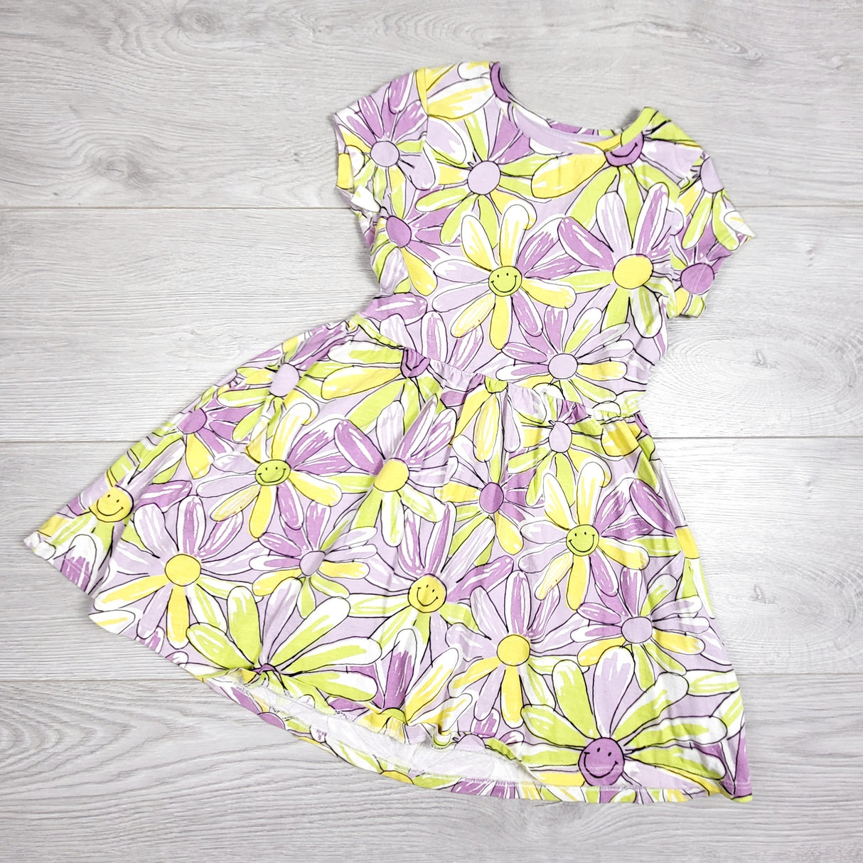 Tu Kids purple and yellow floral print dress. Size 5T