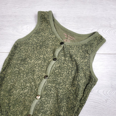 Joe green cotton leaf printed romper. Size 5T