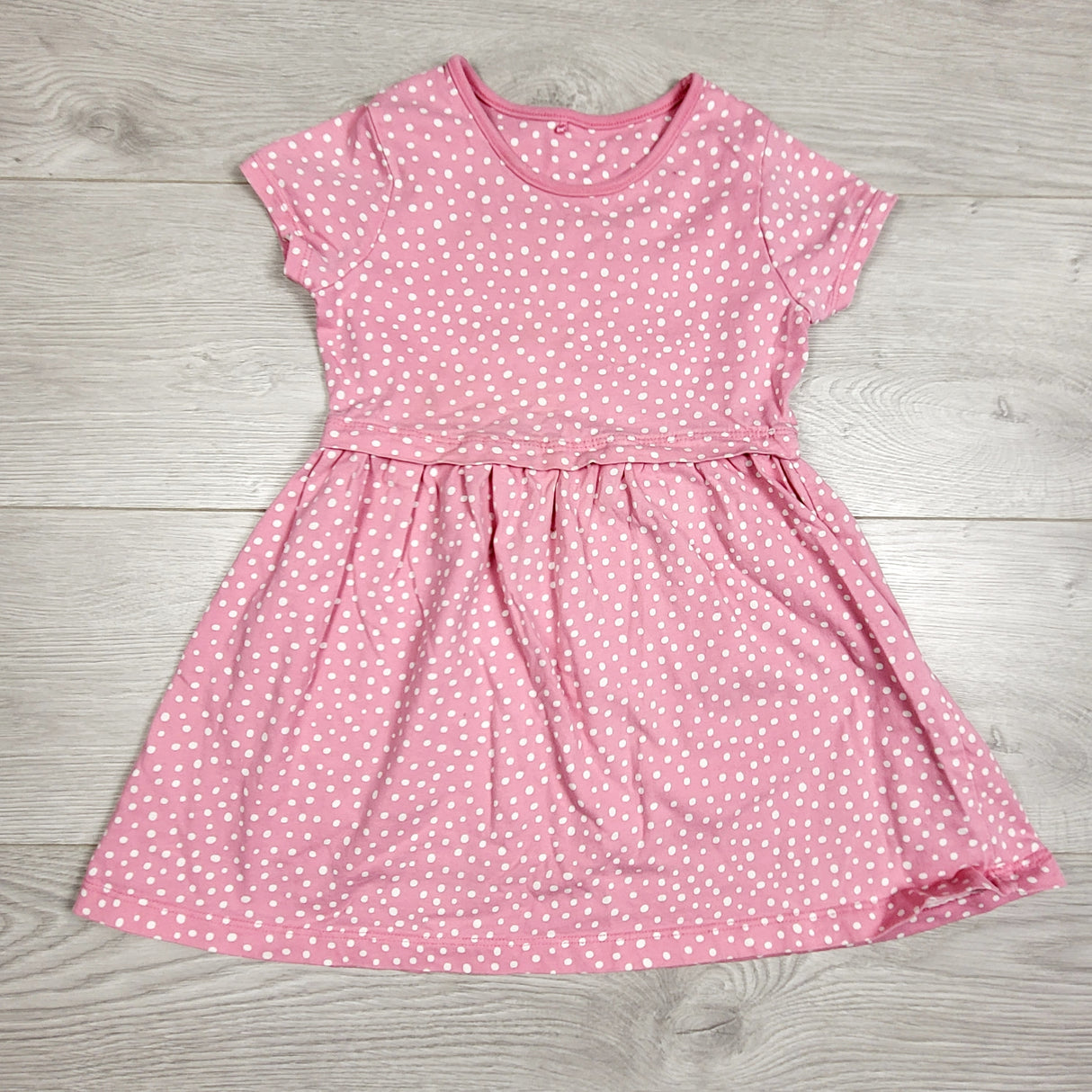 George pink polka dot cotton dress. Size 3/4T
