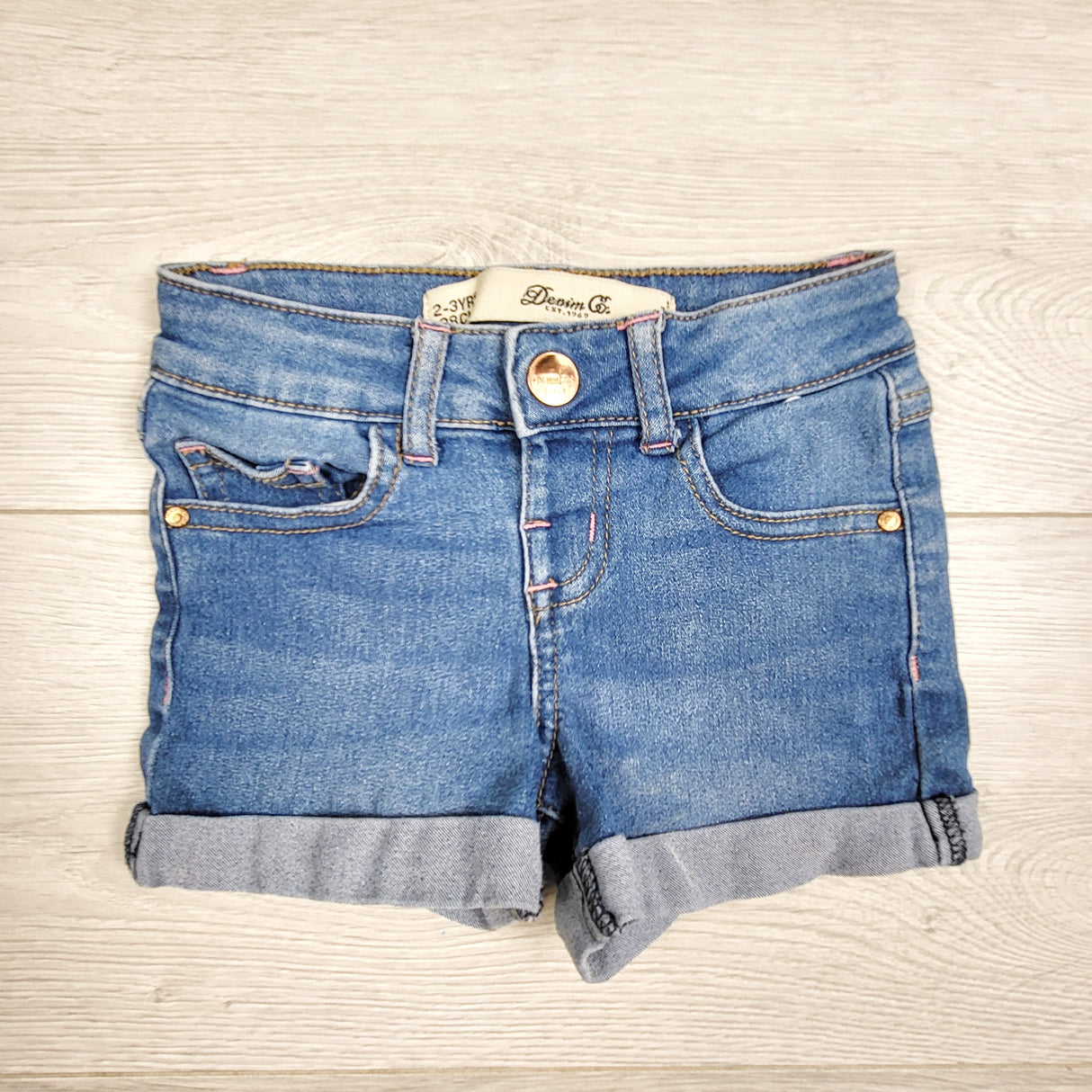 Denim Co. cuffed denim shorts. Size 2/3T