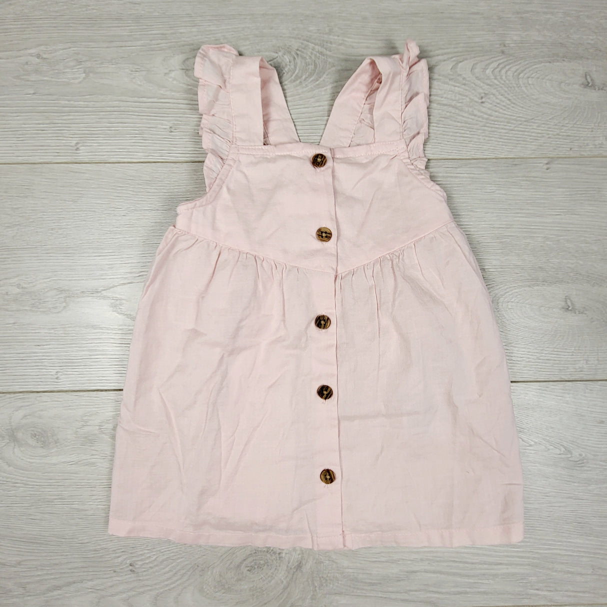 H and M light pink linen feel cotton blend dress. Size 4-6 months