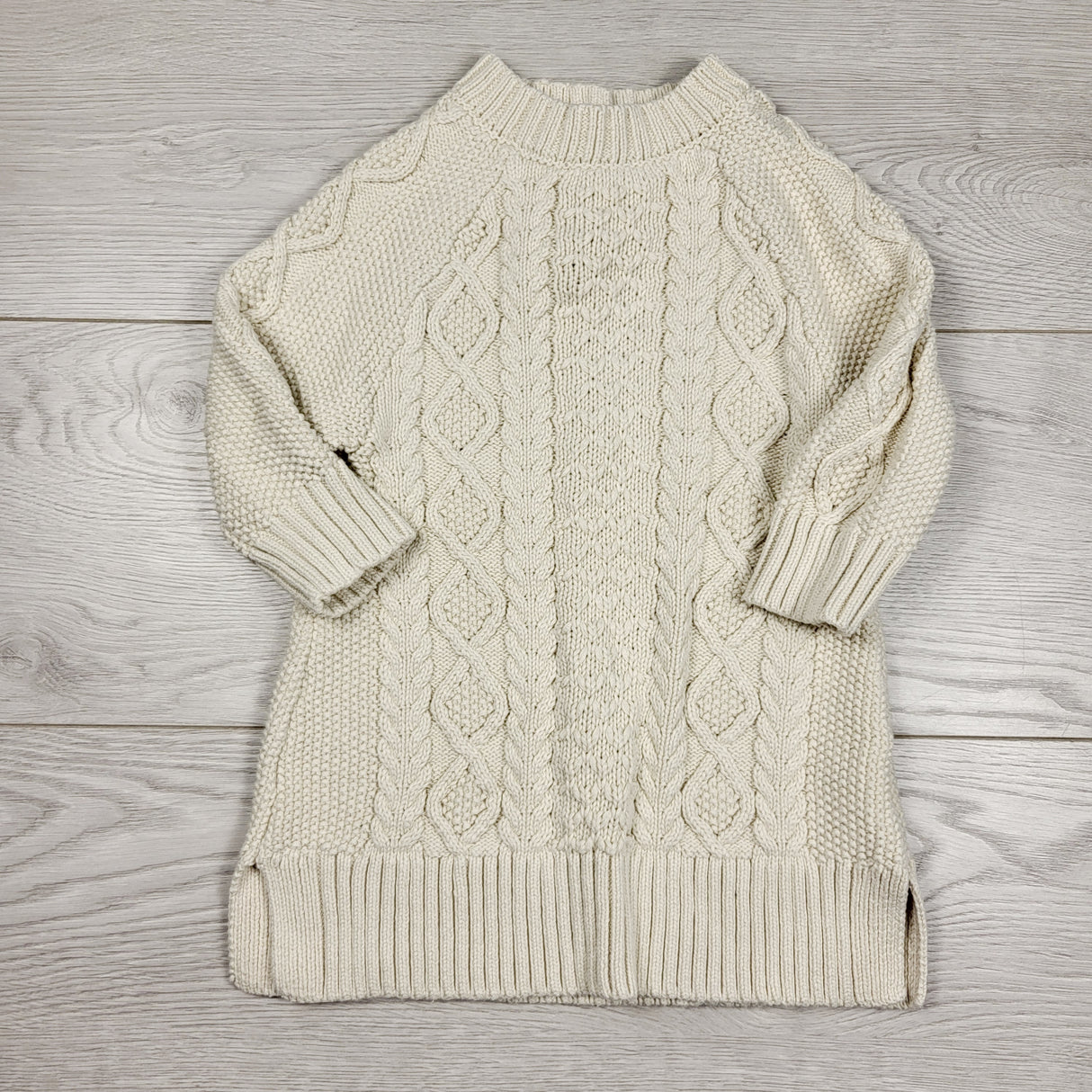 Gap oatmeal cable knit sweater dress. Size 6-12 months