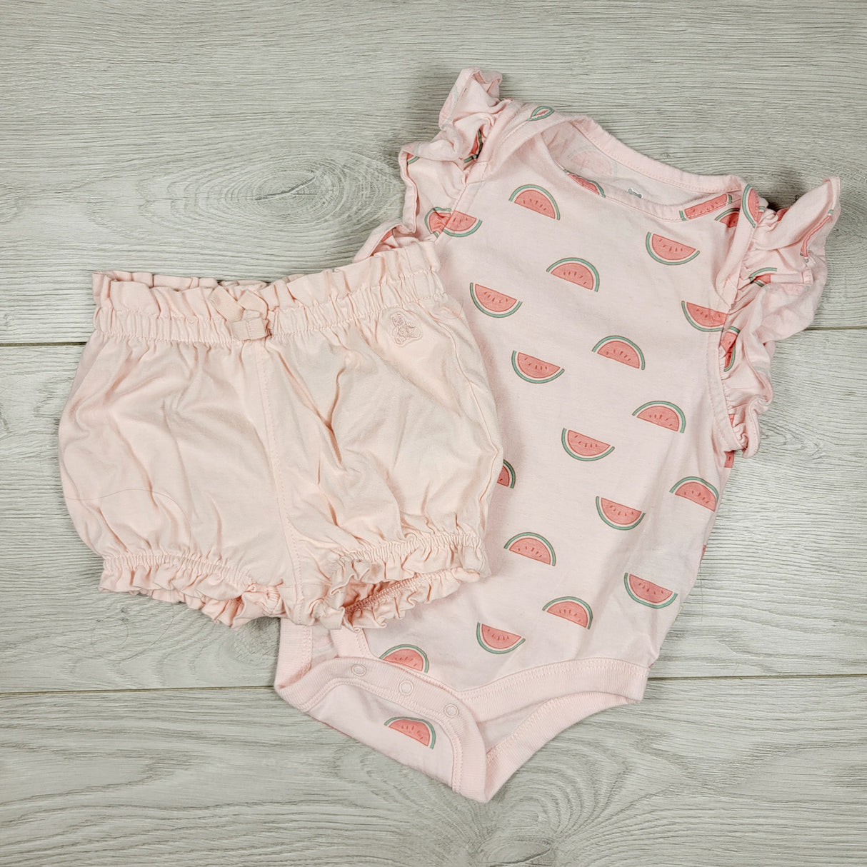Gap pink 2pc set with watermelons. Size 3-6 months