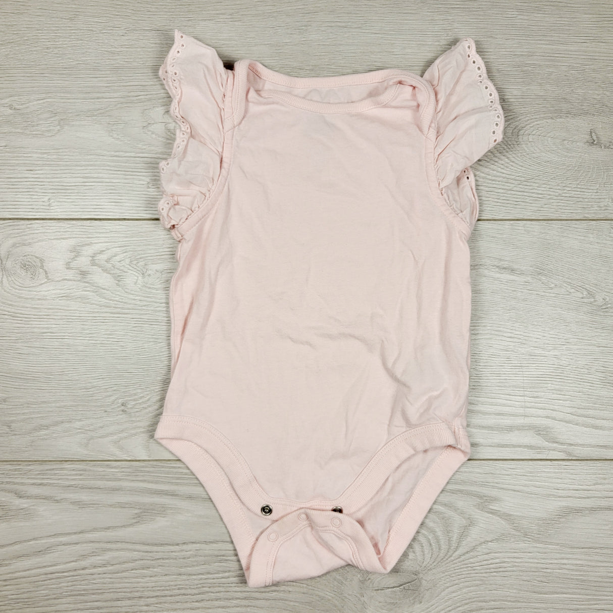 Gap pink bodysuit with eyelet ruffles. Size 6-12 months