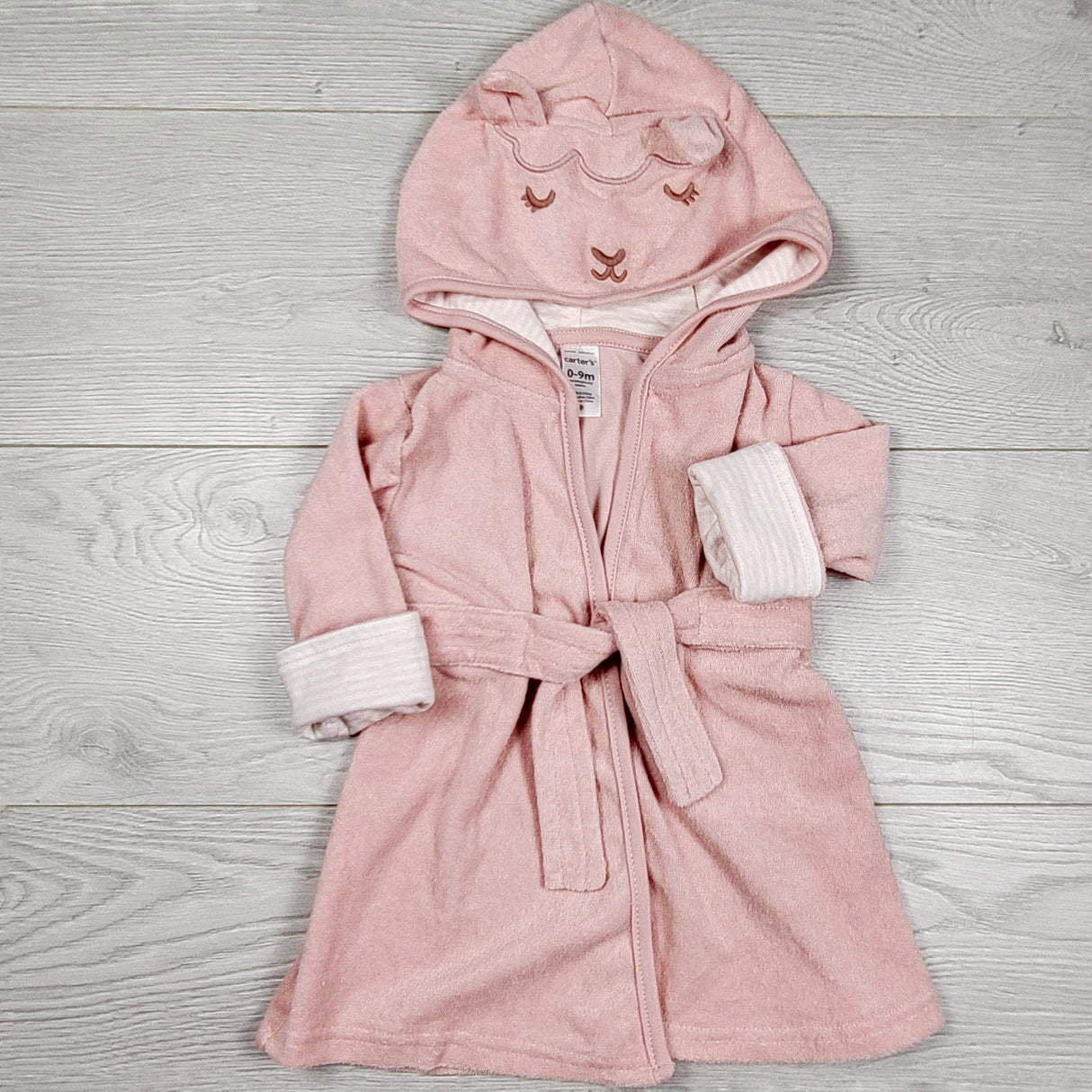 Carters pink terrycloth hooded towel / robe. Size 0-9 months