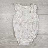 H and M white floral print bubble romper. Size 4-6 months